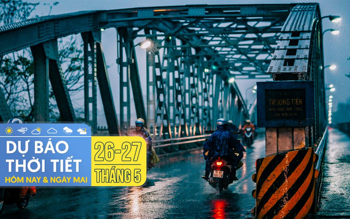 Dự báo thời tiết hôm nay và ngày mai 27/5: TPHCM, Hà Nội có mưa rào rải rác và có nơi có dông Ảnh 2
