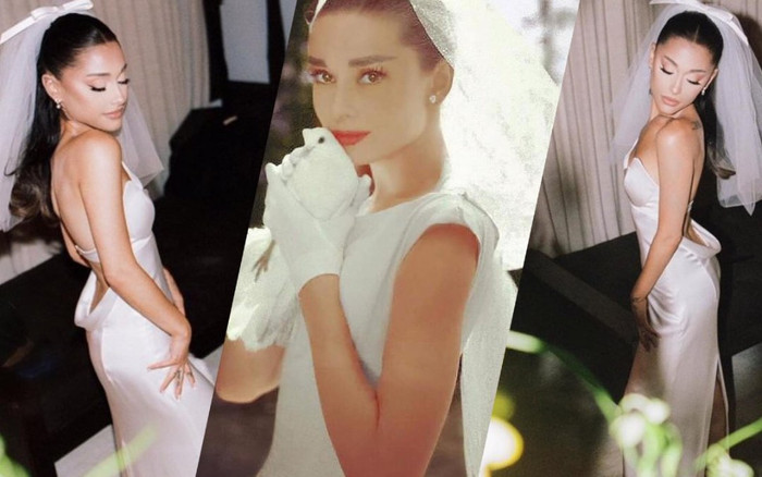 Ariana Grande diện váy cưới Vera Wang với cảm hứng giống minh tinh Audrey Hepburn Ảnh 2