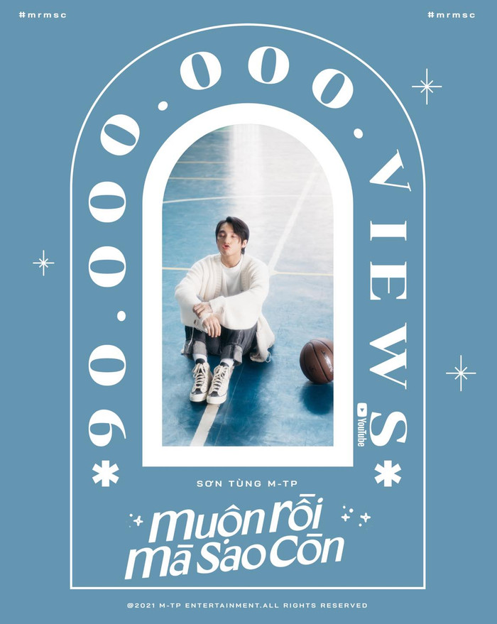 Ca khúc mới nhất của Sơn Tùng M-TP chạm mốc 90 triệu view trên Youtube.