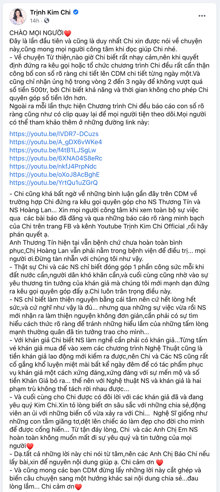 Bị tố dàn dựng vụ NS Thương Tín bị bệnh, Trịnh Kim Chi lên tiếng: 'Đừng tàn nhẫn với chúng tôi như vậy' Ảnh 3