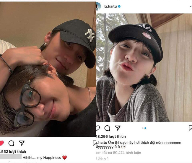 Chiếc nón Sơn Tùng đội trong tấm ảnh selfie mới đây cùng stylist vừa hay có cùng chi tiết và màu sắc y hệt với chiếc nón mà Hải Tú đã từng dùng trước đây.