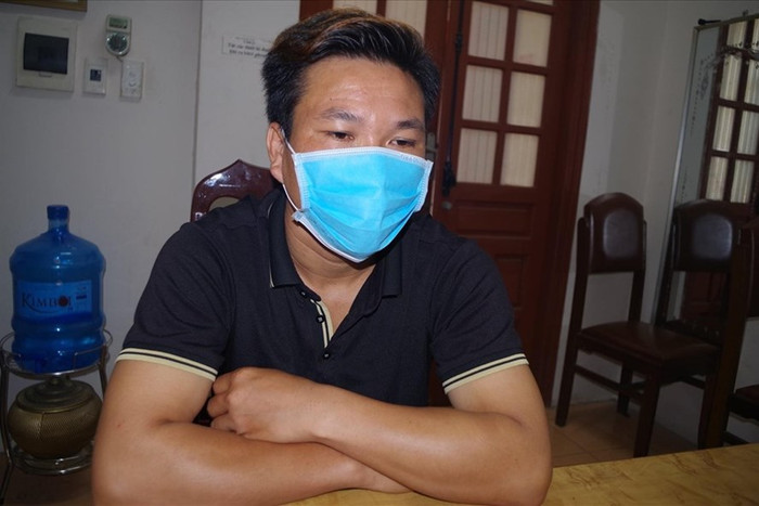 Đối tượng B.V.C. tại cơ quan công an. (Ảnh: Công an Hoà Bình).