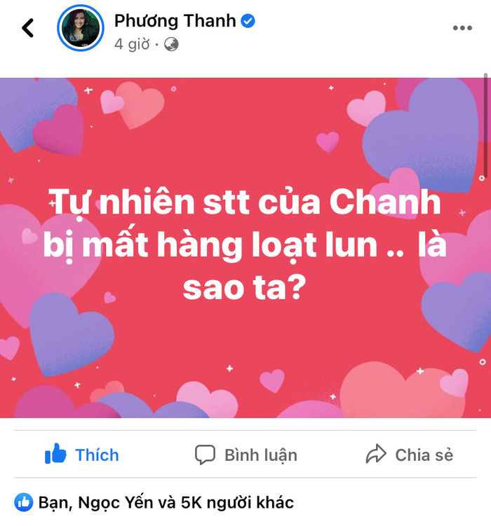 Vừa tuyên bố 'thanh lọc' showbiz, Phương Thanh lo lắng vì loạt bài đăng 'biến mất' Ảnh 2