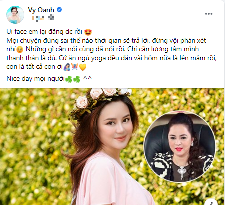 Giữa lùm xùm với bà Phương Hằng, Vy Oanh cho biết: 'Chỉ cần lương tâm mình thanh thản là đủ'.