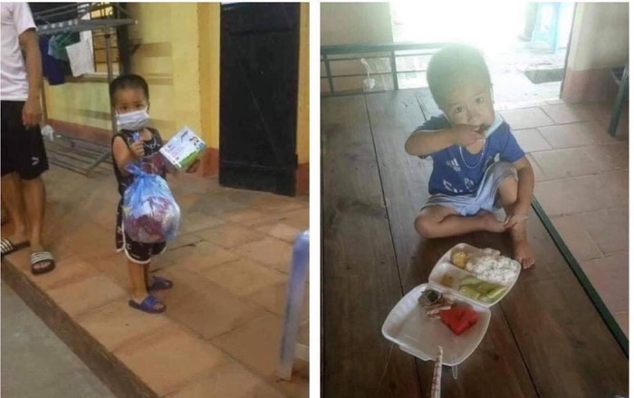 Bé trai 3 tuổi lủi thủi đi cách ly một mình, tự ăn uống, không quấy khóc và câu chuyện phía sau Ảnh 2