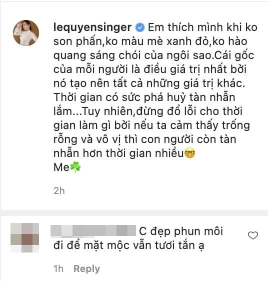 Khoe ảnh mặt mộc không son phấn, Lệ Quyên được khuyên nên đi xăm môi ngay và luôn.