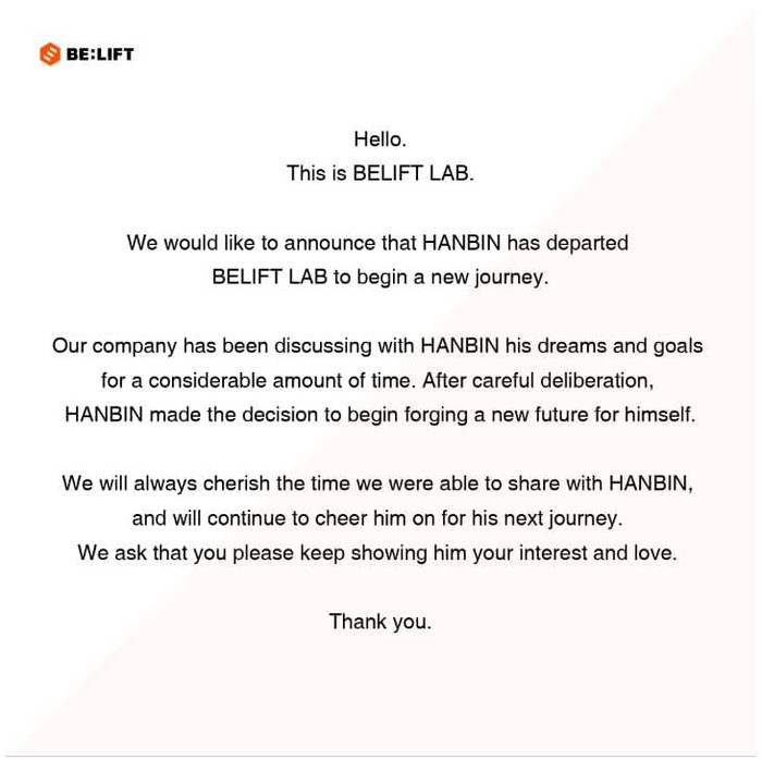 Thông báo chính thức của BELIFT LAB đến các fan