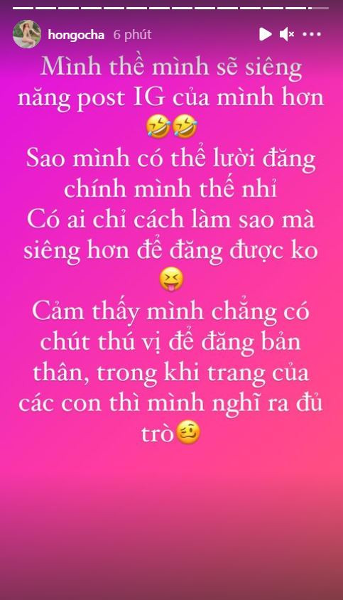 Chia sẻ thú vị của Hồ Ngọc Hà.