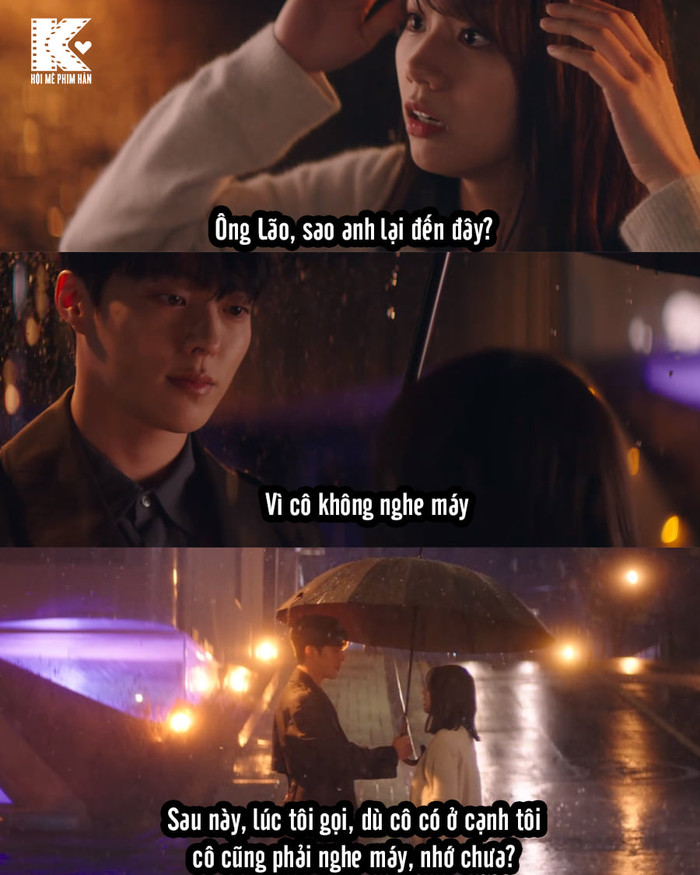 Khi trở về cô gặp mưa, ông lão đã đi tìm Lee Dam