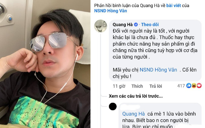 Ca sĩ Quang Hà hứng chịu làn sóng chỉ trích khi lên tiếng bênh vực NSND Hồng Vân Ảnh 2