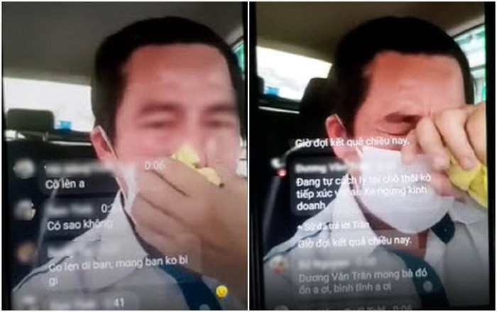 Tài xế tự cách ly trong xe, bật khóc nức nở vì chở hành khách có biểu hiện sốt cao nghi nhiễm Covid- 19 Ảnh 1