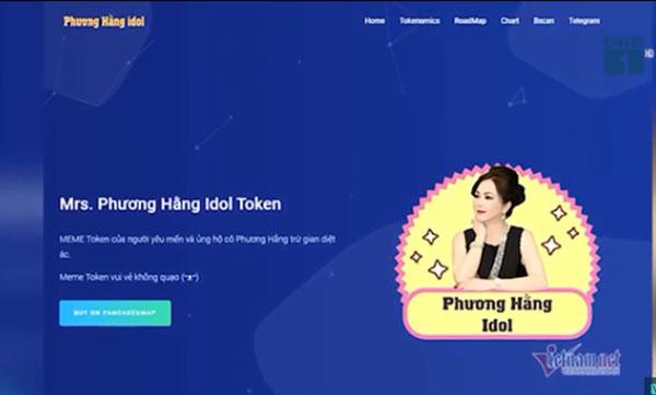 Mạng tiền ảo mang tên Phương Hằng Idol Token (Ảnh Vietnamnet)