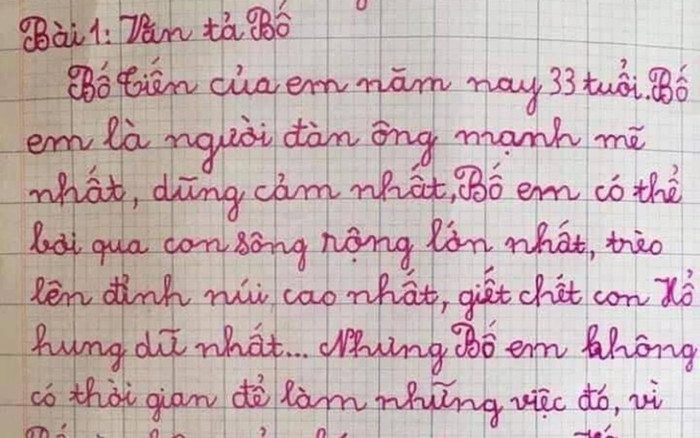 Vừa tả bố với loạt ưu điểm đáng ngưỡng mộ, cô bé tiểu học vội 'quay xe' khiến dân tình cười ngất Ảnh 2