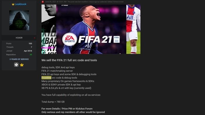 EA bị hacker tấn công, đánh cắp mã nguồn FIFA 21 cùng nhiều trò chơi khác Ảnh 2