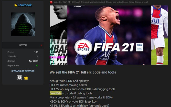 EA bị hacker tấn công, đánh cắp mã nguồn FIFA 21 cùng nhiều tựa game đỉnh khác Ảnh 2