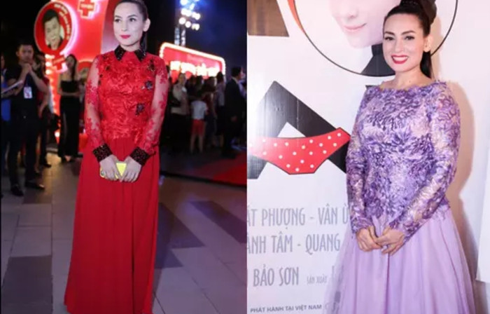 Hai trong số những set đồ rườm rà, màu mè khác của Phi Nhung.
