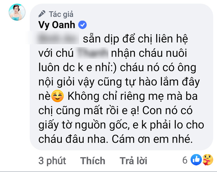 Vy Oanh phản bác anti-fan khi con của mình bị đem rea công kích.