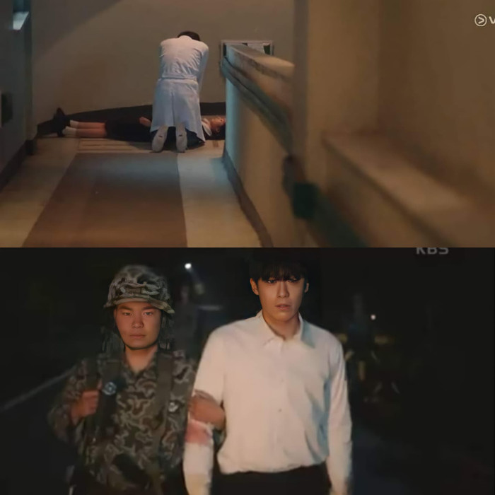 Bạn có nhận ra người lính này chính là anh trai của Jin Ah. Hee Tae từng cứu em gái anh và bây giờ anh cứu ân nhân một mạng