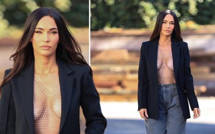 Quả bom gợi cảm Megan Fox diện áo lưới khoe gần trọn vòng 1 trước ống kính Ảnh 2