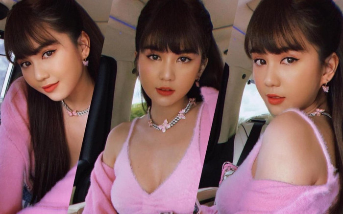 Ngọc Trinh xinh ơi là xinh với mái ngố cùng tone hồng ngọt lịm, fan cứ muốn lả đi đây này! Ảnh 2
