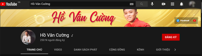 Kênh YouTube của Hồ Văn Cường