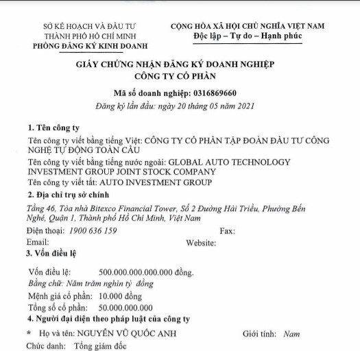 Giám đốc 'siêu doanh nghiệp' có vốn điều lệ 500. 000 tỷ đồng thành lập 4 công ty chỉ trong vòng 9 ngày? Ảnh 1