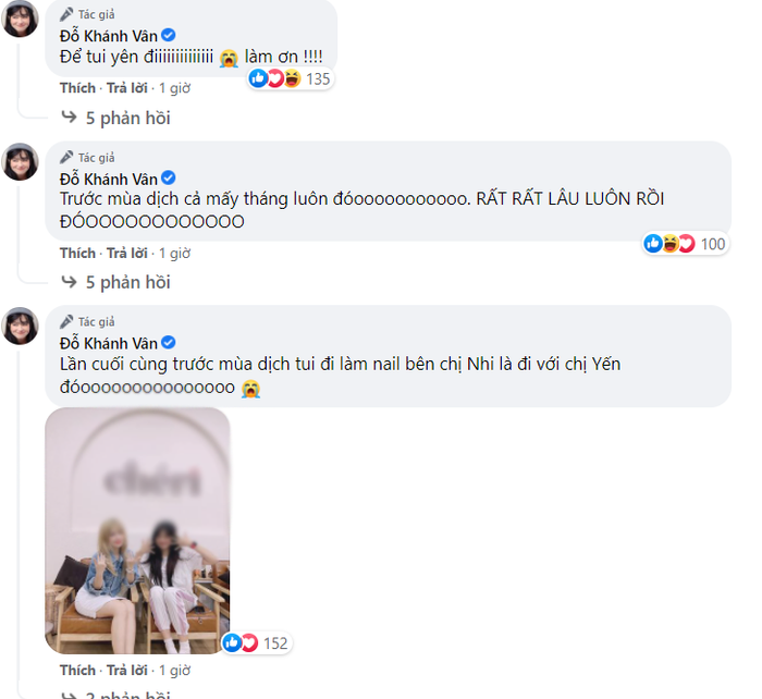 Bình luận của nữ diễn viên Mắt biếc bên dưới bài đăng