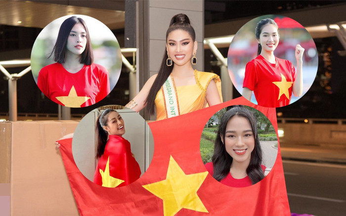 Tiểu Vy - Khánh Vân - Ngọc Thảo 'nhuộm đỏ' Facebook, bắt kèo Việt Nam đại thắng trước trận đấu gặp UAE Ảnh 2