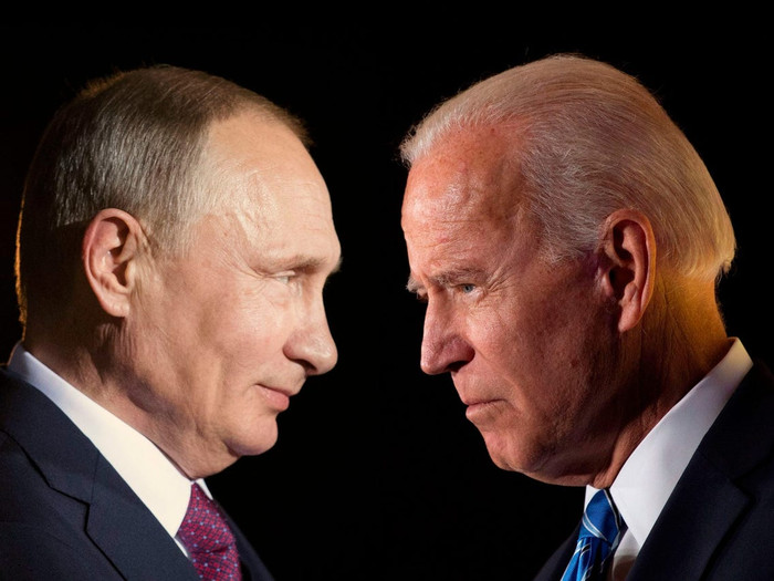 Tổng thống Nga Vladimir Putin và người đồng cấp Mỹ Joe Biden. Ảnh: BI