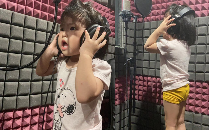 Con gái Lê Phương mới 2 tuổi đã được mẹ cho vào phòng thu làm ca sĩ: 'Con nhà nòi' là đây chứ đâu Ảnh 2