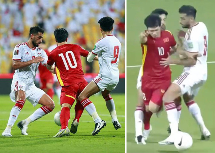 Công Phượng không được hưởng phạt đền trong trận đấu giữa tuyển Việt Nam và UAE ở lượt cuối bảng G vòng loại World Cup 2022.