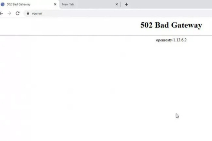 Báo điện tử VOV bị tấn công bằng hình thức DDOS (từ chối dịch vụ) vào ngày 13/6. (Ảnh: Chụp màn hình).