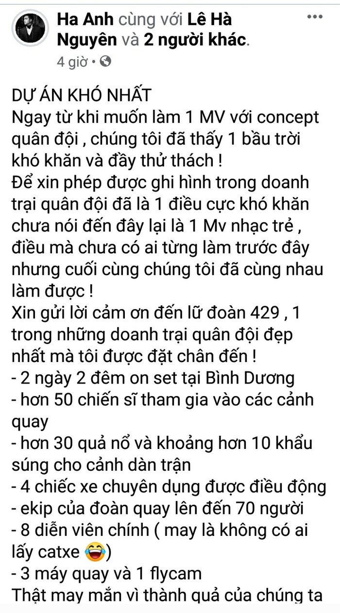 Nhạc sĩ Hà Anh tiết lộ mức cát – xê khó tin của dàn diễn viên trong MV mới của Dương Hoàng Yến Ảnh 5