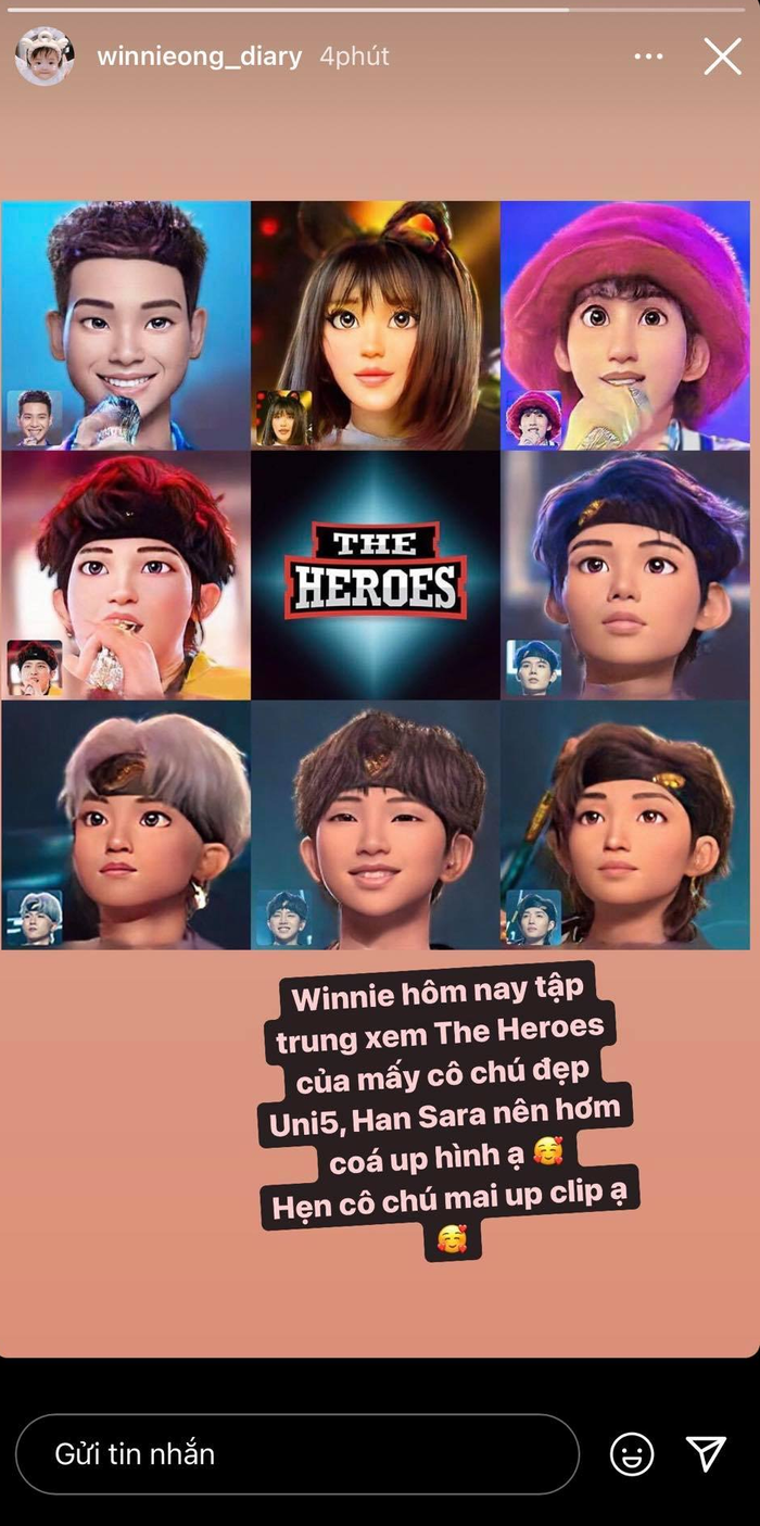 Winnie hóa 'fan cứng' The Heroes, tiếp thêm sức mạnh cho Han Sara và Uni5 Ảnh 4