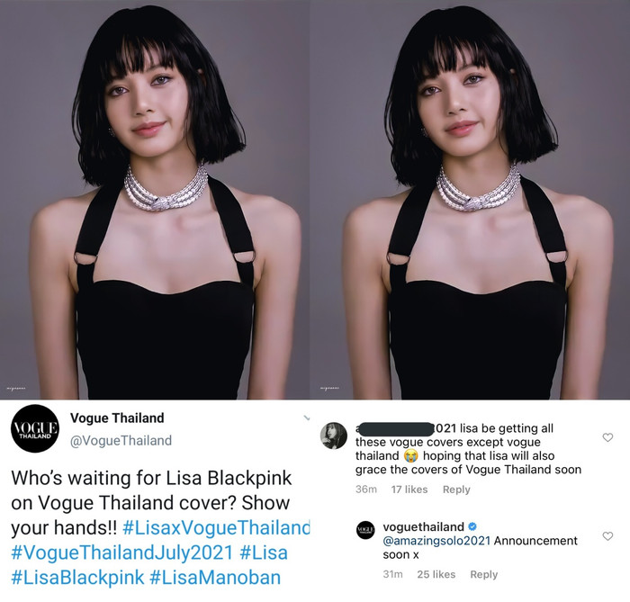 Trong tháng 7 này, các fans hâm mộ của cô sẽ được chiêm ngưỡng Lisa BlackPink phủ sóng trên hai tờ tạp chí danh giá của hai nước khác nhau Hong Kong và Thailand