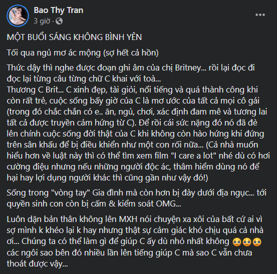 Được biết, Bảo Thy cũng là một fan cứng của Britney Spears.