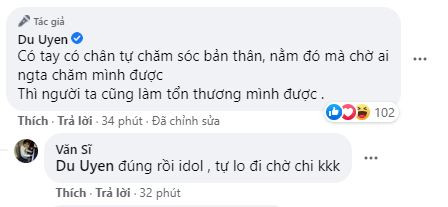 Du Uyên chia sẻ triết lý tình yêu trên trang cá nhân.