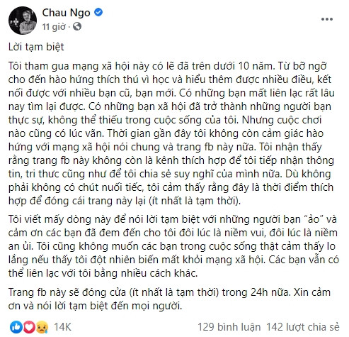 Nguyên văn 'lời tạm biệt' của Giáo sư Ngô Bảo Châu.
