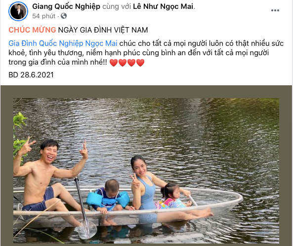 Gia đình 'Hoàng tử xiếc' Quốc Nghiệp chúc mừng ngày 28/6