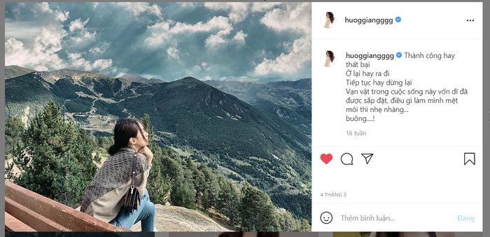 Bài đăng cuối cùng của Hương Giang.