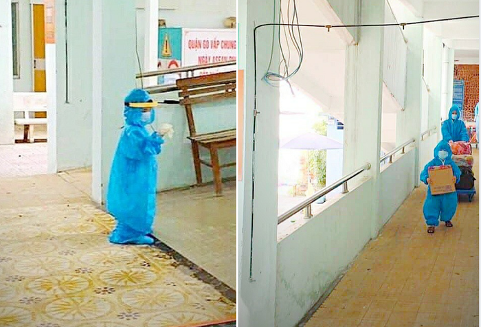 Hình ảnh những em bé phải đi cách li và điều trị COVID-19 khiến dân mạng xúc động