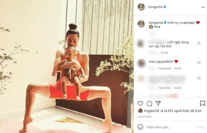 Mới đây nhất, Hồ Ngọc Hà bị nói cố tình câu like, kéo tương tác khi tập yoga cùng con.