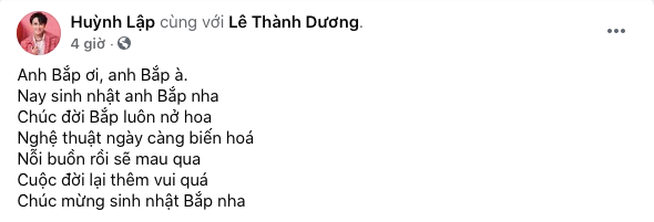 Đông đảo sao Việt đã gửi lời chúc mừng đến nam ca sĩ.