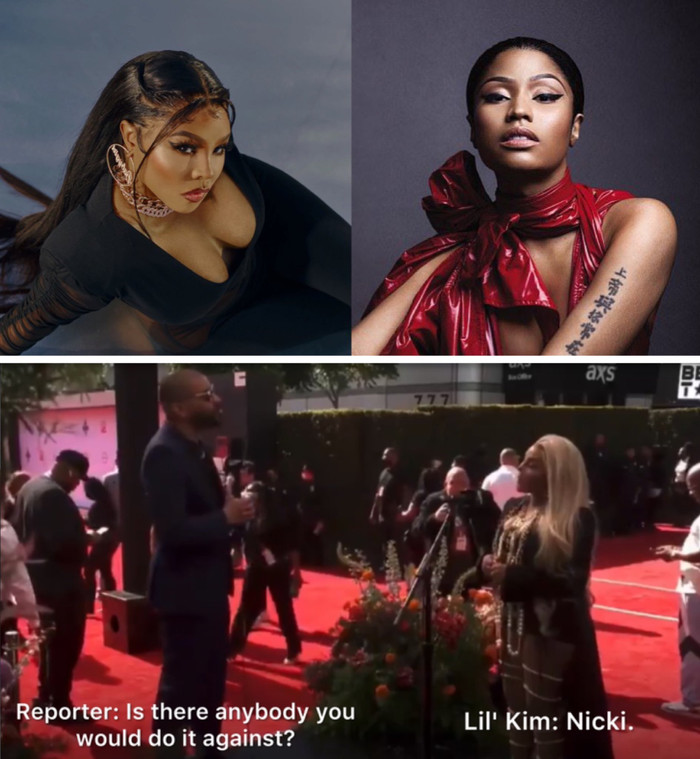Tại thảm đỏ của lễ trao giải BET, Lil Kim đã bất ngờ nhắc đến tên của nữ hoàng rapper Nicki Minaj.