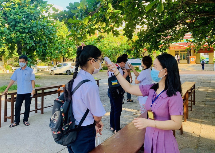 Thí sinh dự thi vào lớp 10 tại trường THPT chuyên Lương Văn Chánh. Ảnh: Trường THPT chuyên Lương Văn Chánh.