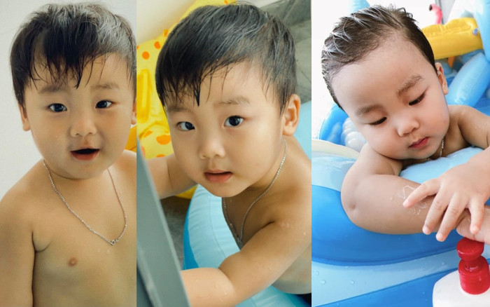 Hòa Minzy khoe ảnh con trai bán khỏa thân, dân tình bình luận: 'Đi tắm thôi có cần đẹp trai vậy không?' Ảnh 2