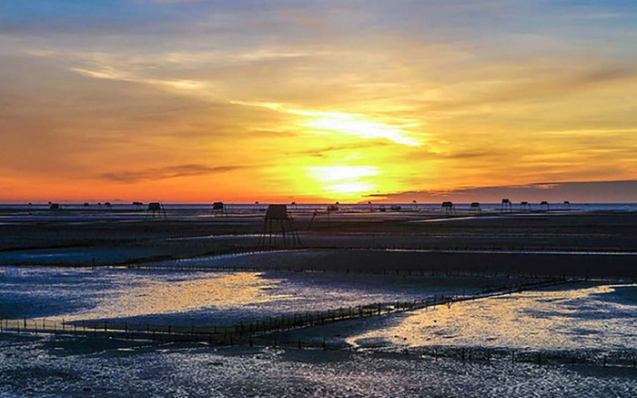 Ngỡ ngàng trước vẻ đẹp hoàng hôn buông xuống tại Cồn Đen Thái Bình Ảnh 2