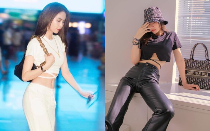 Vòng eo bé xíu, Ngọc Trinh, Đông Nhi mê kiểu áo croptop đan dây khó nhằn, sơ sẩy là ra thảm họa Ảnh 2
