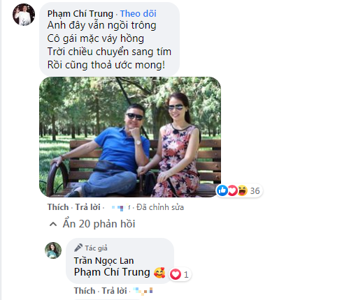 NSƯT Chí Trung liền đối thơ đầy lãng mạn.