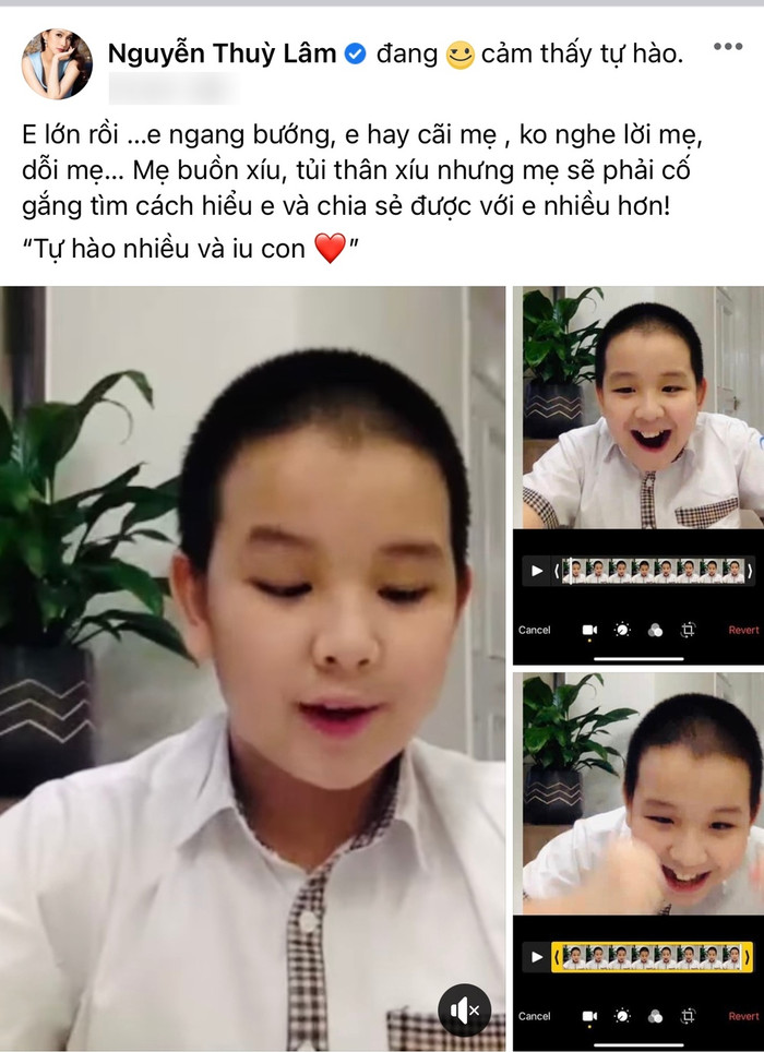 Thùy Lâm khoe clip con trai nói tiếng Anh như gió, đồng thời tiết lộ tính cách của 'nhóc tì' Ảnh 4